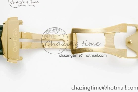 0205 Speedmaster Moonwatch in Moonshine Gold YG RMF Best Edition Green Dial on Green Leather Strap Manual Chrono EasyCare 7832